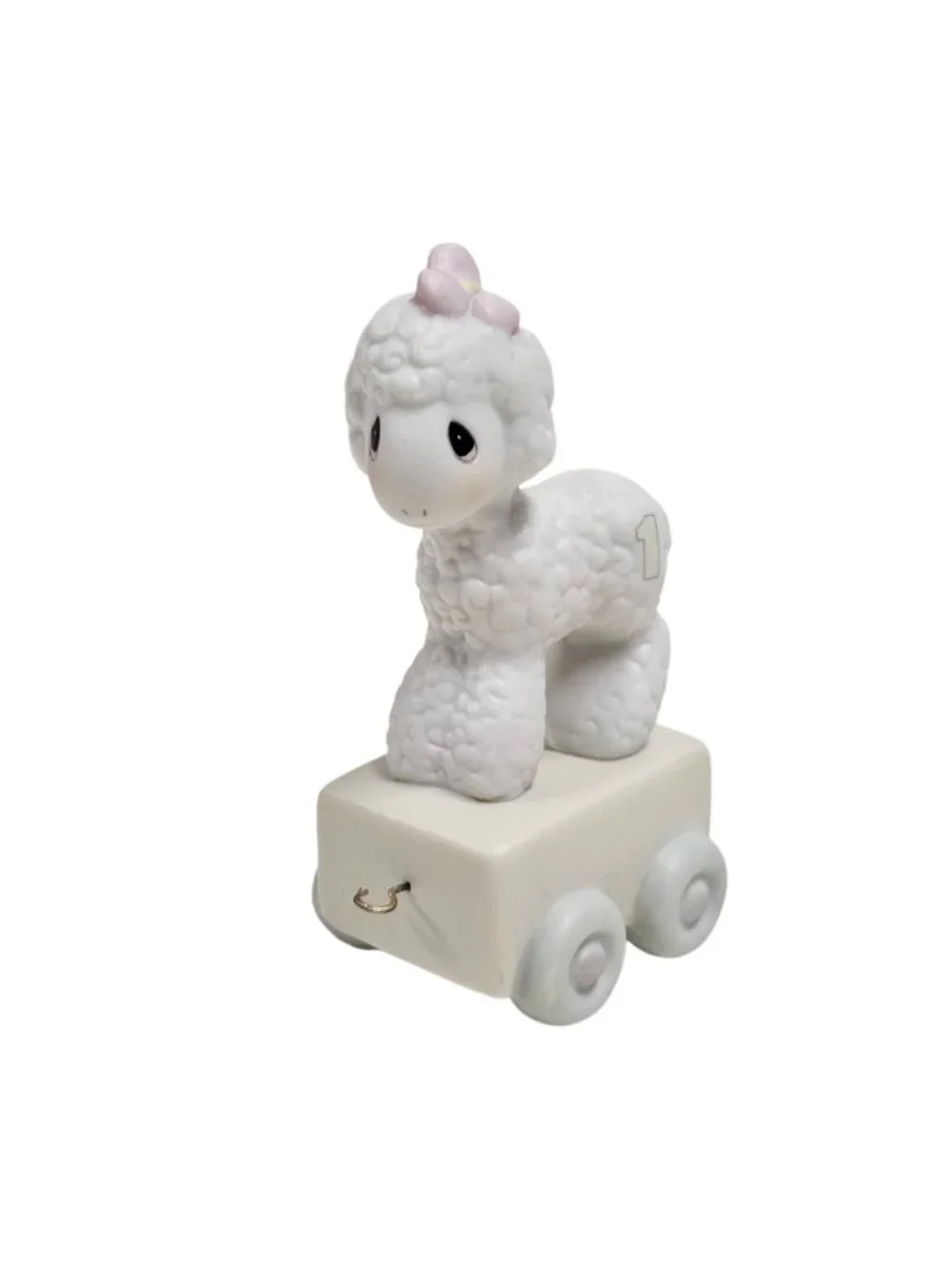80s - 90s Precious Moments LAMB 1st birthday series train hand-painted figurine
